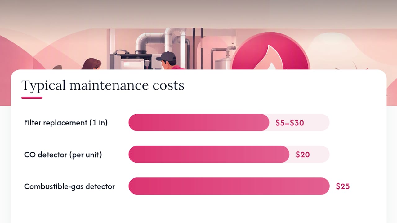 Infographic of furnace safety services and cost ranges