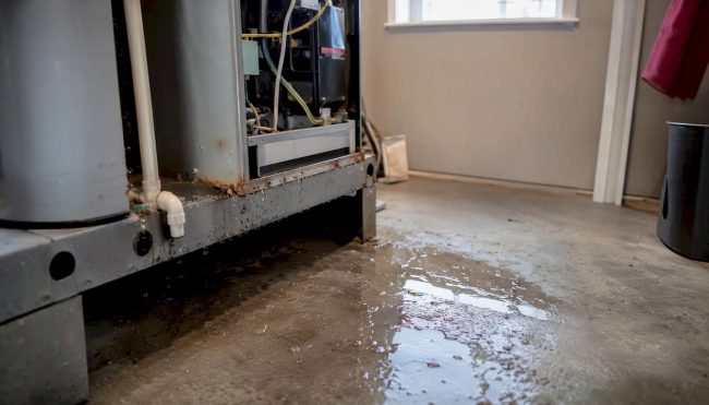 Indoor air handler leaking water onto floor