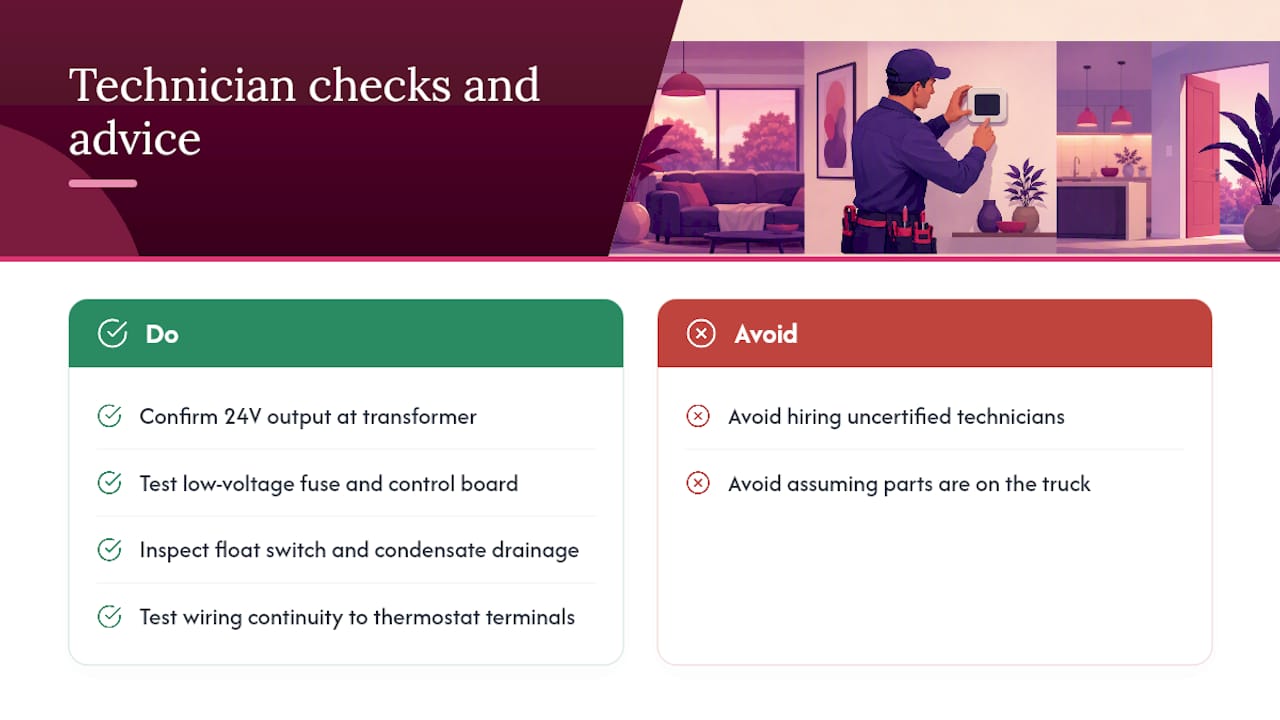What a technician will check — overview diagram