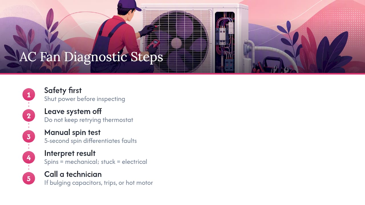 AC fan failure diagnostic process diagram
