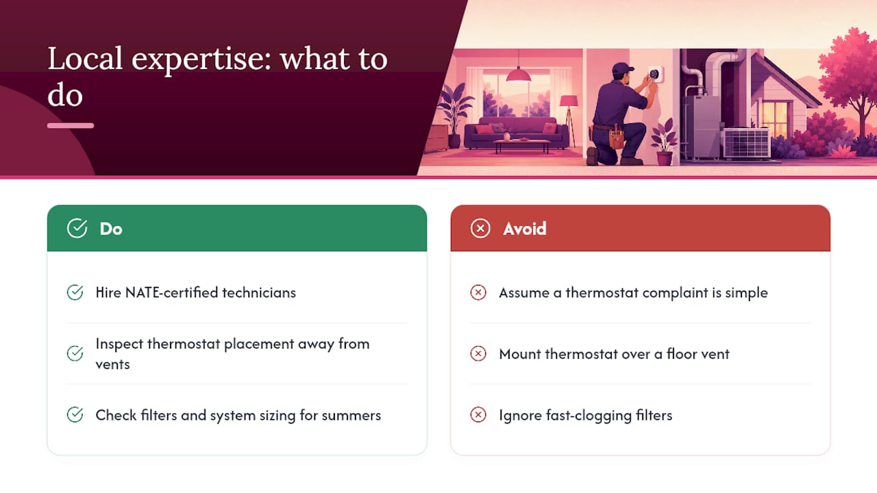 Why Local, Certified Expertise Matters for Comfort Problems — overview diagram