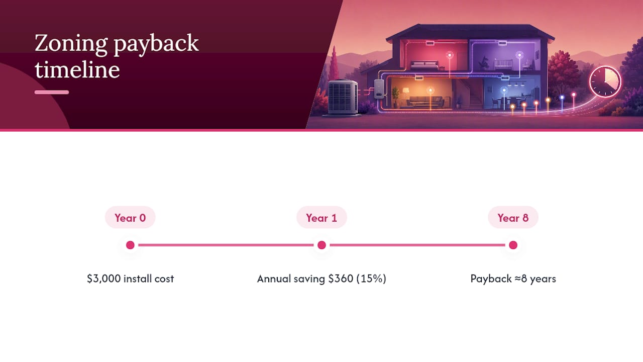 HVAC zoning cost and savings payback