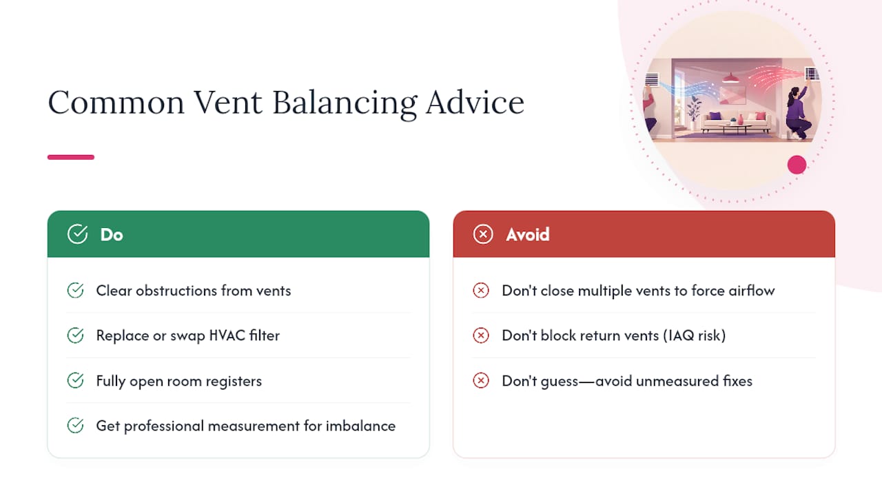What Homeowners Get Wrong About Vent Balancing — overview diagram