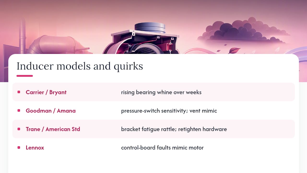 Common Inducer Motor Models and Their Noise Quirks — overview diagram