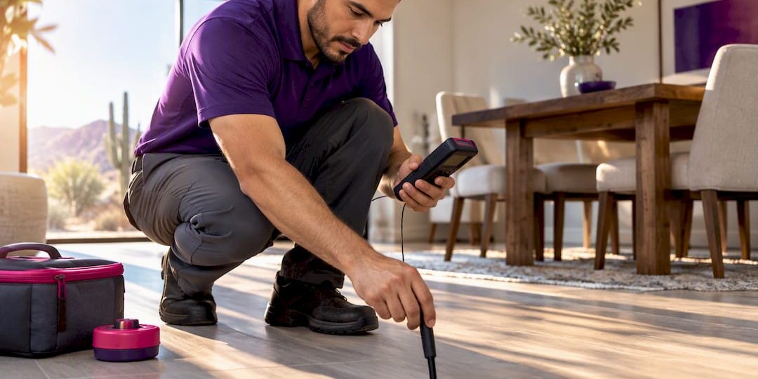 1790779128060_Technician-measuring-airflow-at-floor-register Technician measuring airflow at floor register