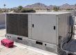 Commercial rooftop HVAC unit awaiting inspection